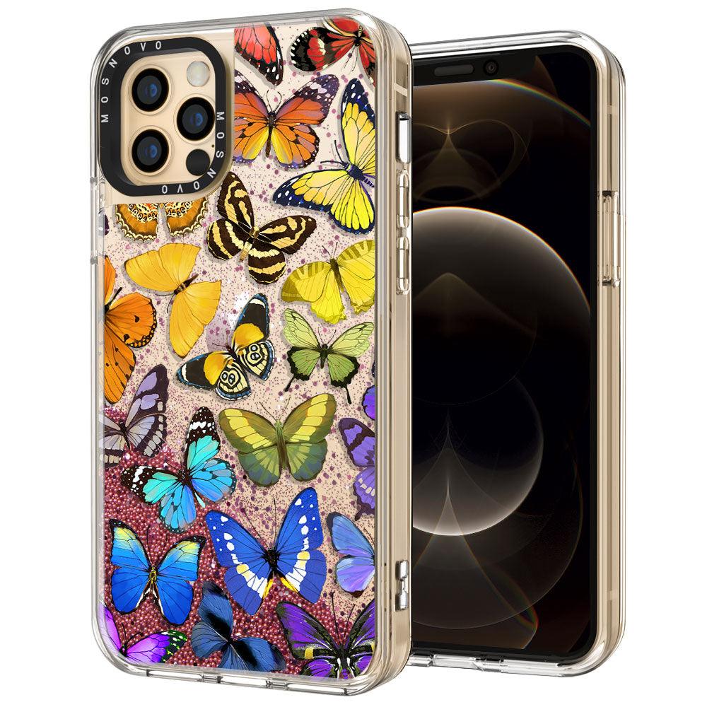 Rainbow Butterfly Glitter Phone Case - iPhone 12 Pro Case - MOSNOVO