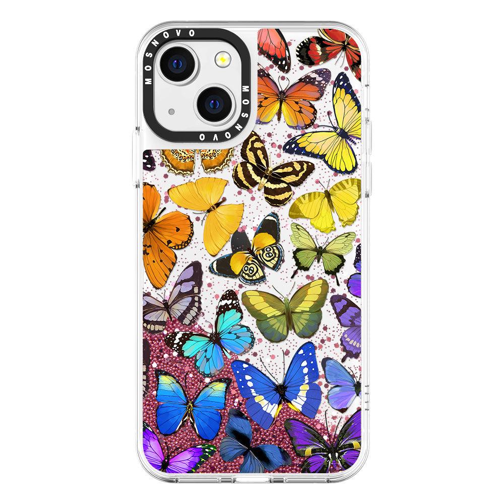 Rainbow Butterfly Glitter Phone Case - iPhone 13 Case - MOSNOVO