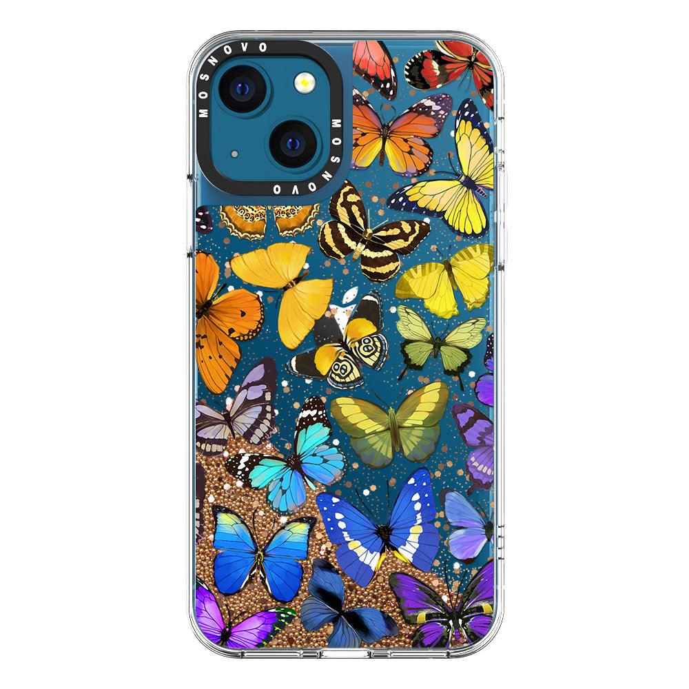 Rainbow Butterfly Glitter Phone Case - iPhone 13 Case - MOSNOVO