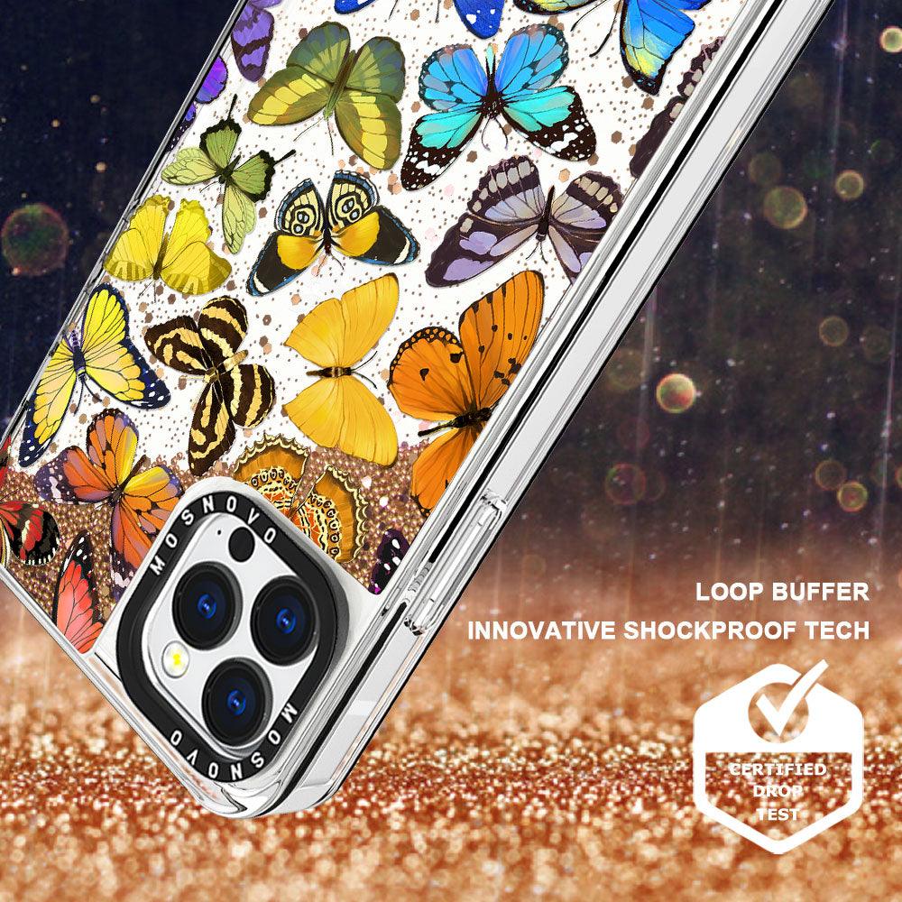 Rainbow Butterfly Glitter Phone Case - iPhone 13 Pro Max Case - MOSNOVO