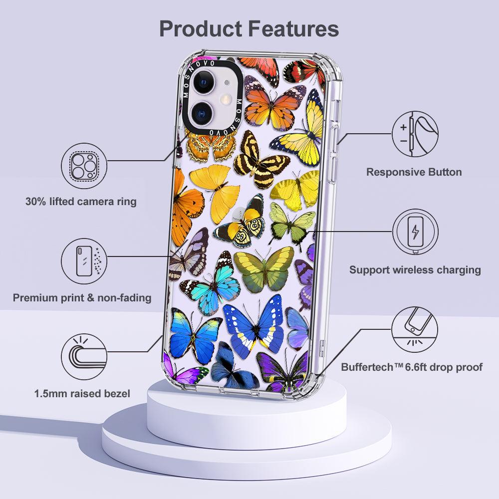 Rainbow Butterfly Phone Case - iPhone 11 Case - MOSNOVO