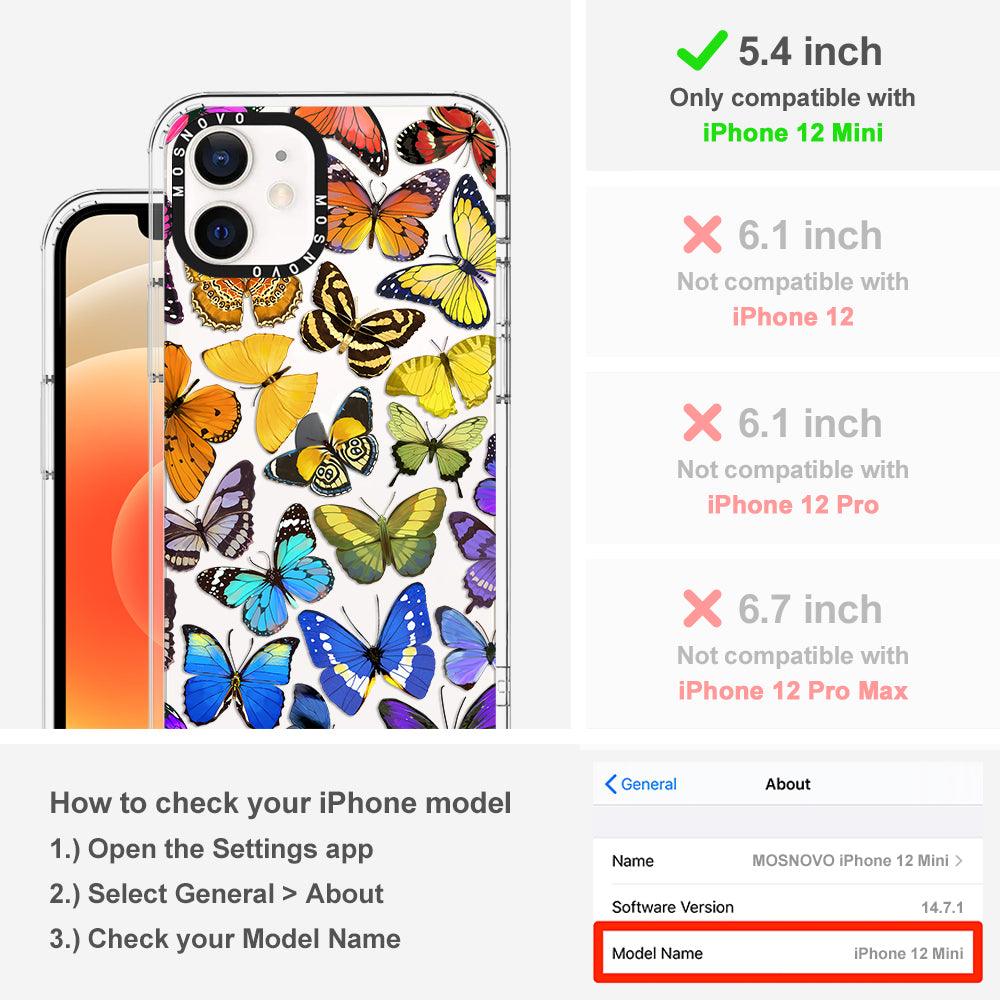 Rainbow Butterfly Phone Case - iPhone 12 Mini Case - MOSNOVO