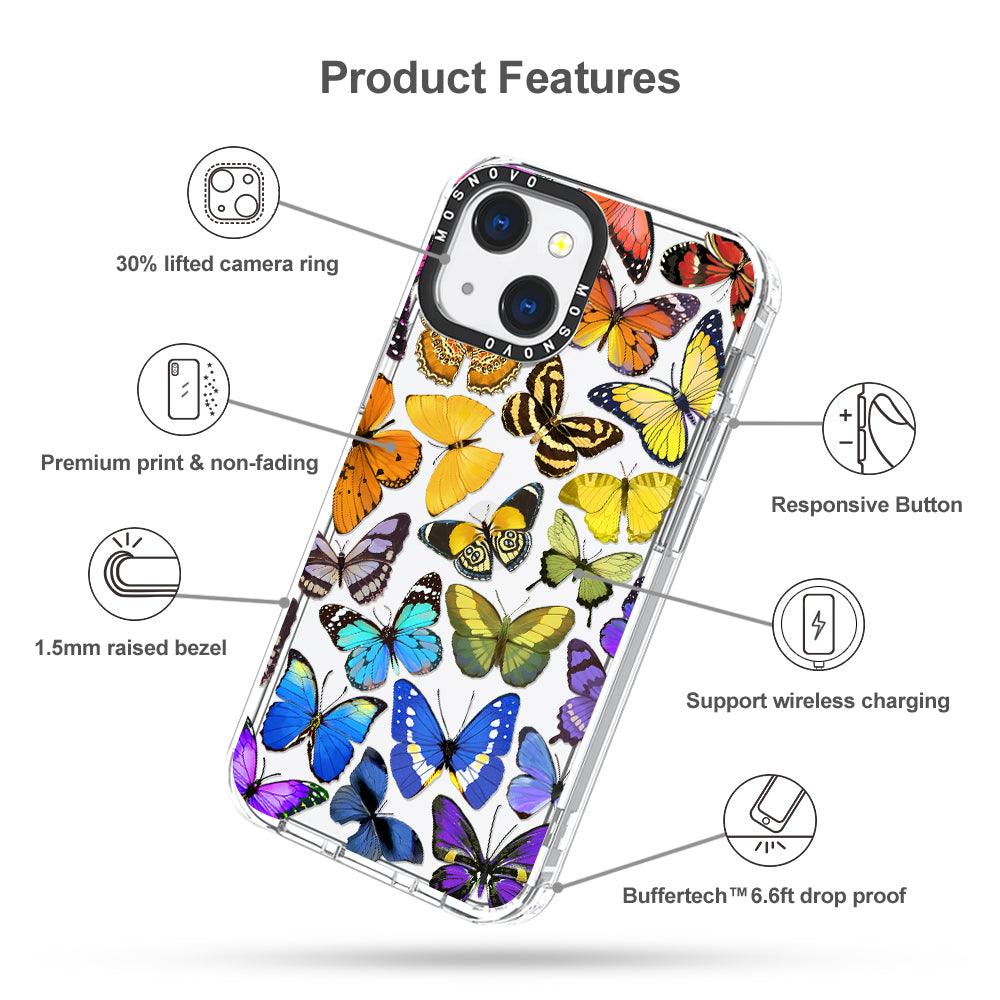 Rainbow Butterfly Phone Case - iPhone 13 Case - MOSNOVO