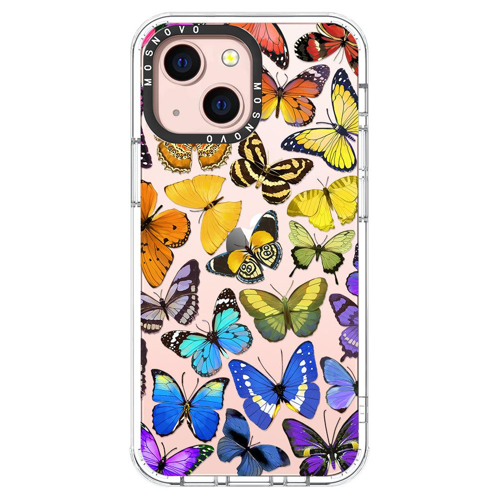 Rainbow Butterfly Phone Case - iPhone 13 Mini Case - MOSNOVO
