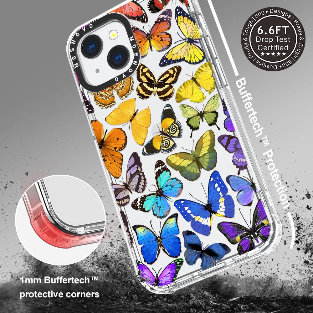 Rainbow Butterfly Phone Case - iPhone 13 Mini Case - MOSNOVO