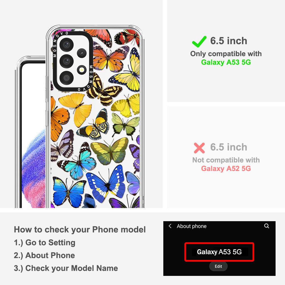 Rainbow Butterfly Phone Case - Samsung Galaxy A53 Case - MOSNOVO