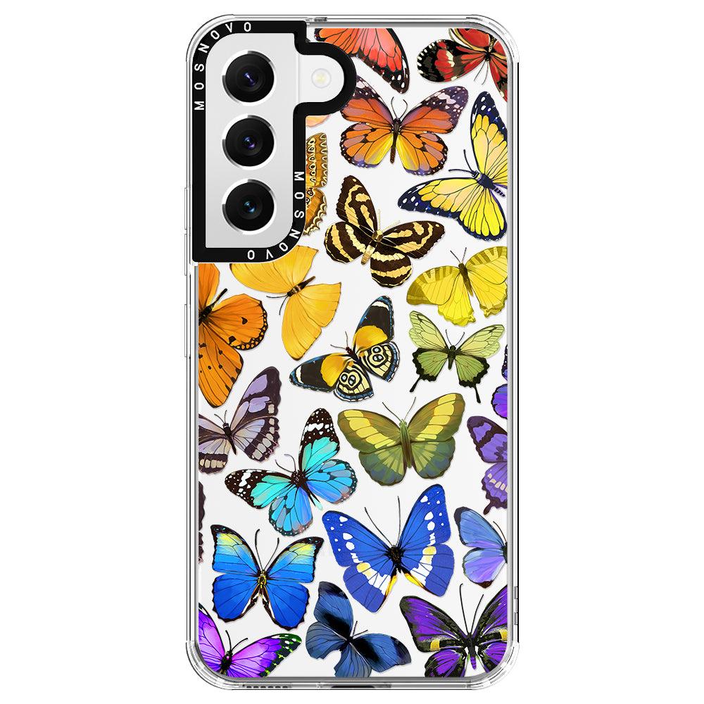 Rainbow Butterfly Phone Case - Samsung Galaxy S22 Plus Case - MOSNOVO