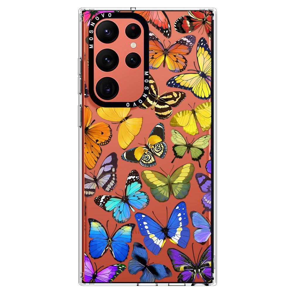 Rainbow Butterfly Phone Case - Samsung Galaxy S22 Ultra Case - MOSNOVO
