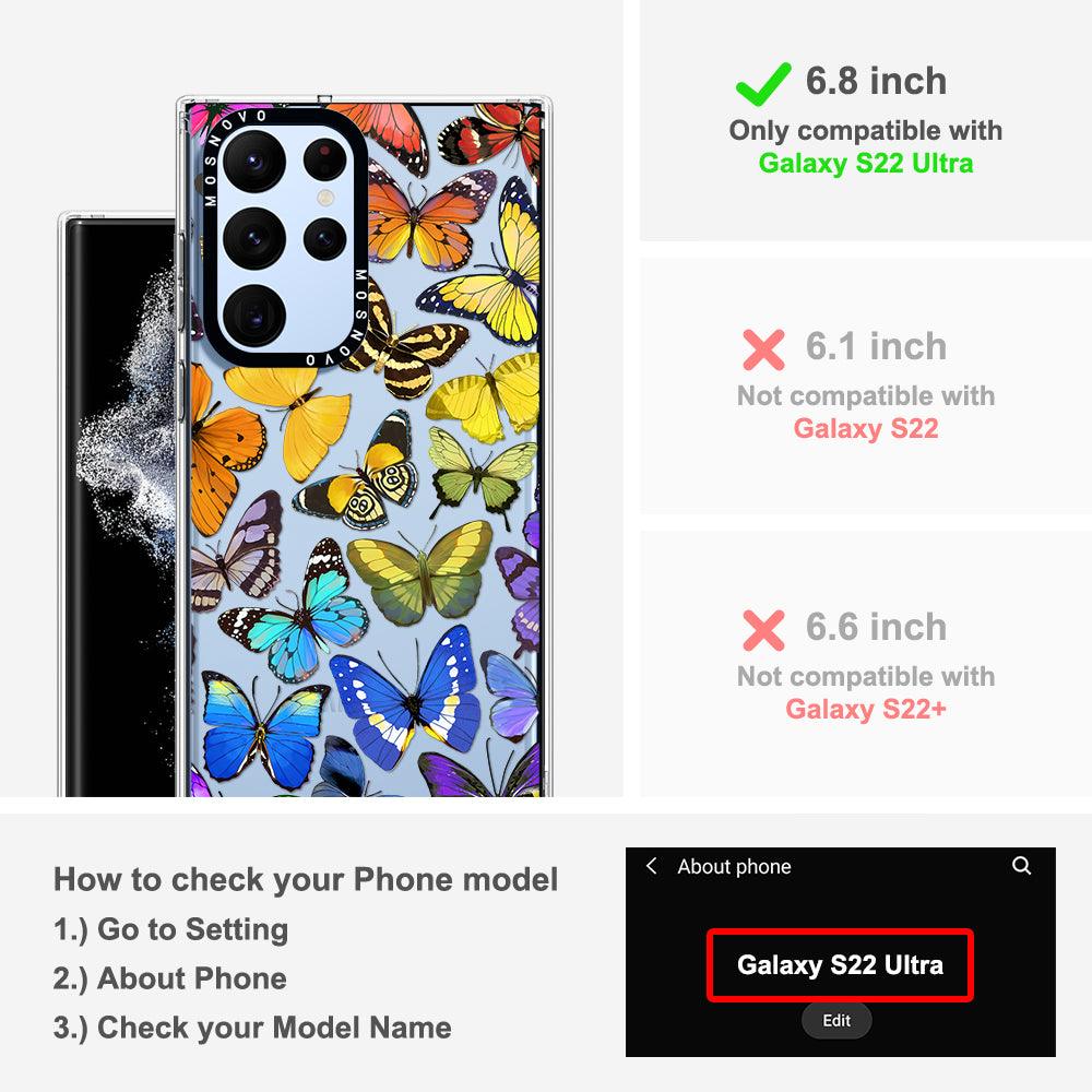 Rainbow Butterfly Phone Case - Samsung Galaxy S22 Ultra Case - MOSNOVO