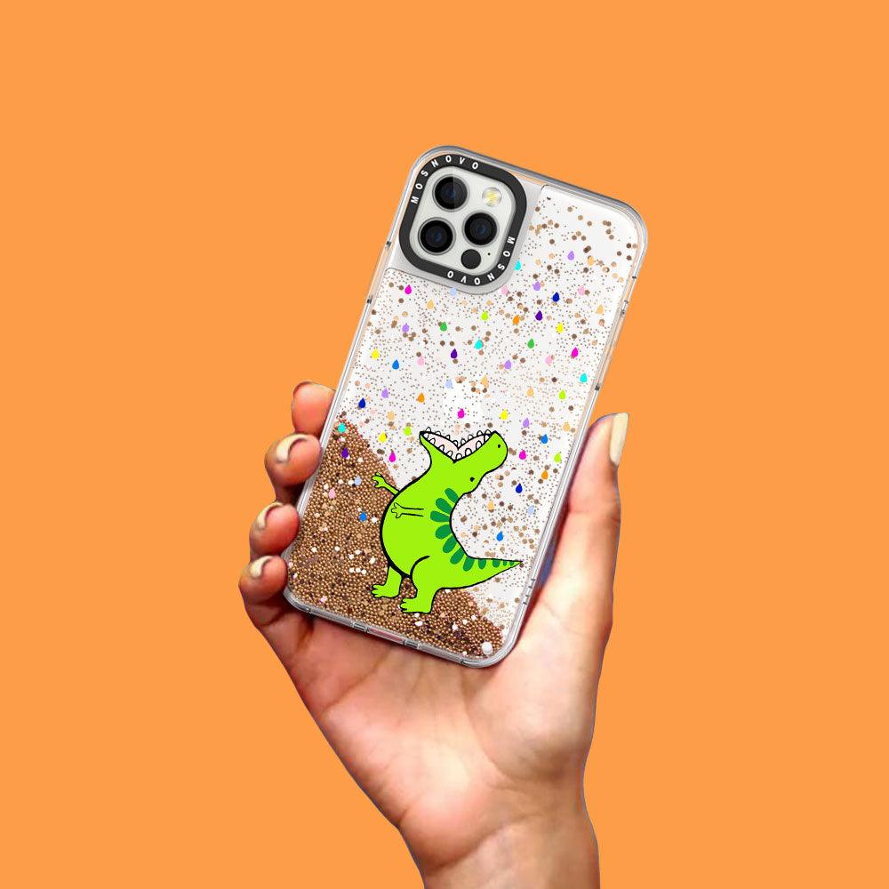 Rainbow Dinosaur Glitter Phone Case - iPhone 12 Pro Case - MOSNOVO