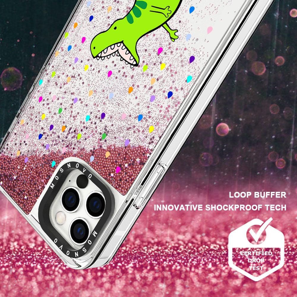 Rainbow Dinosaur Glitter Phone Case - iPhone 12 Pro Case - MOSNOVO