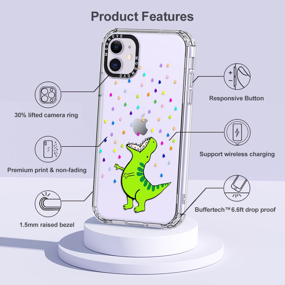 Rainbow Dinosaur Phone Case - iPhone 11 Case - MOSNOVO