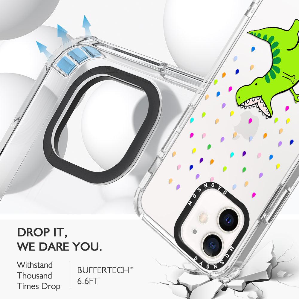 Rainbow Dinosaur Phone Case - iPhone 12 Mini Case - MOSNOVO