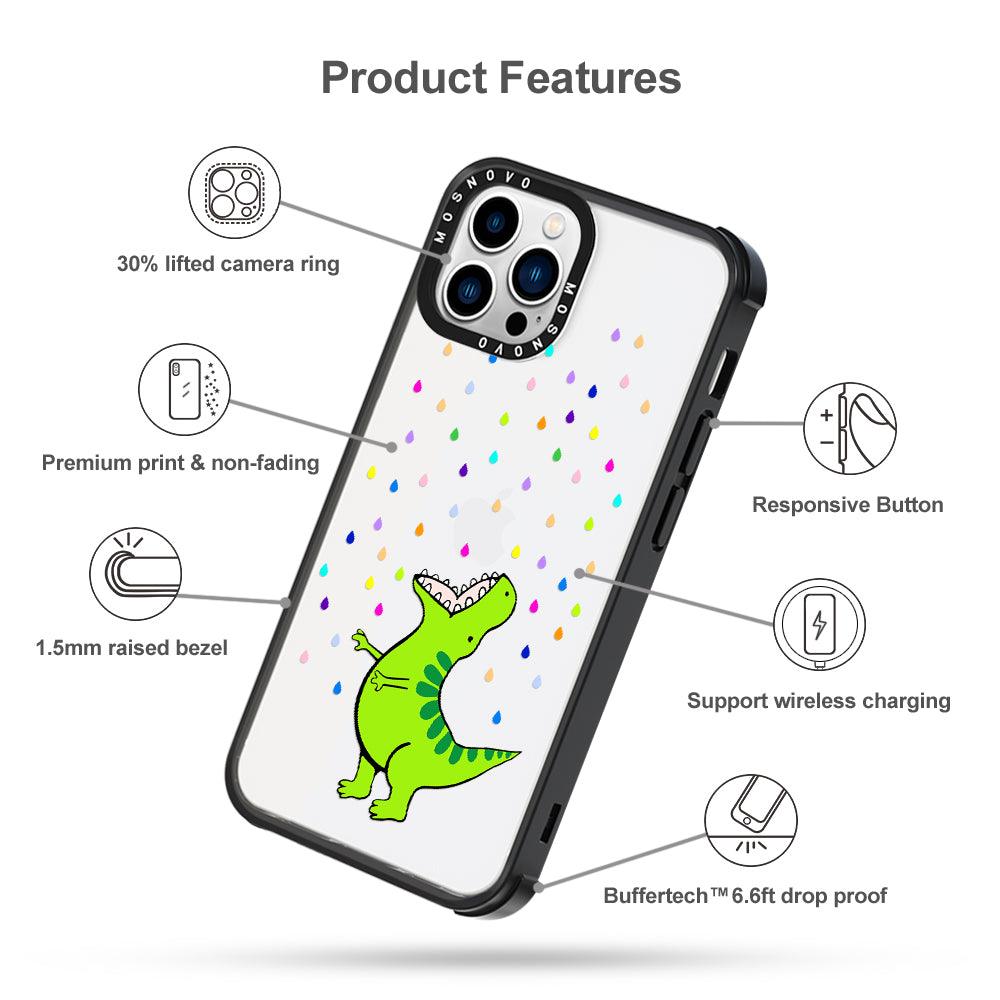 Rainbow Dinosaur Phone Case - iPhone 13 Pro Max Case - MOSNOVO