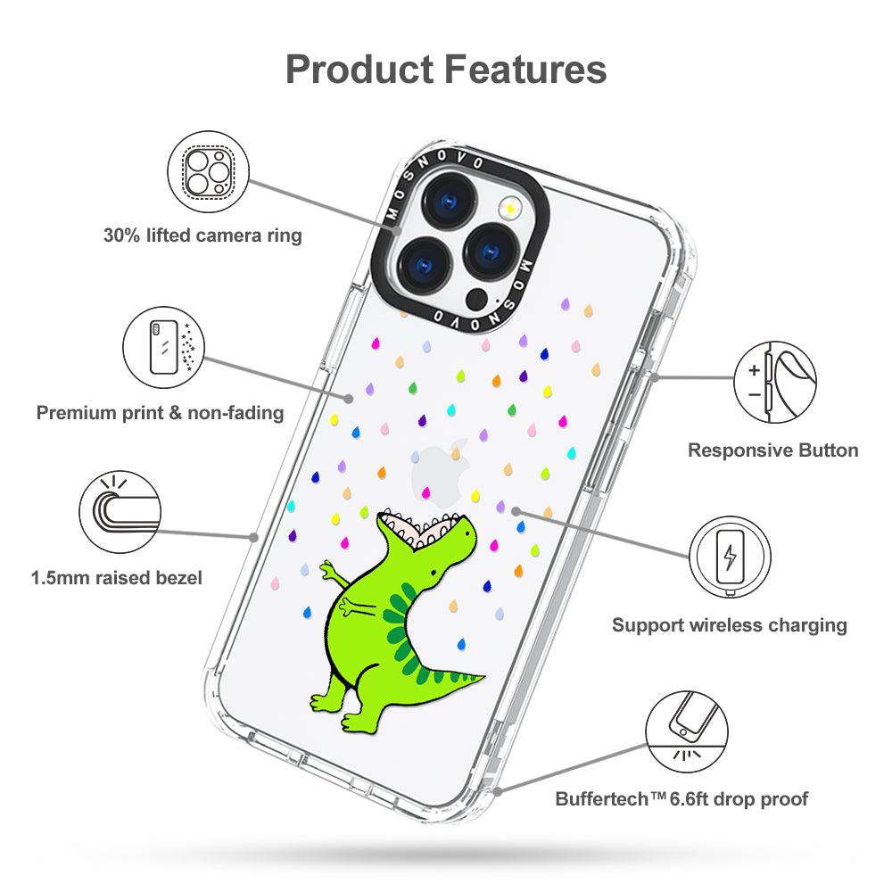 Rainbow Dinosaur Phone Case - iPhone 13 Pro Max Case - MOSNOVO