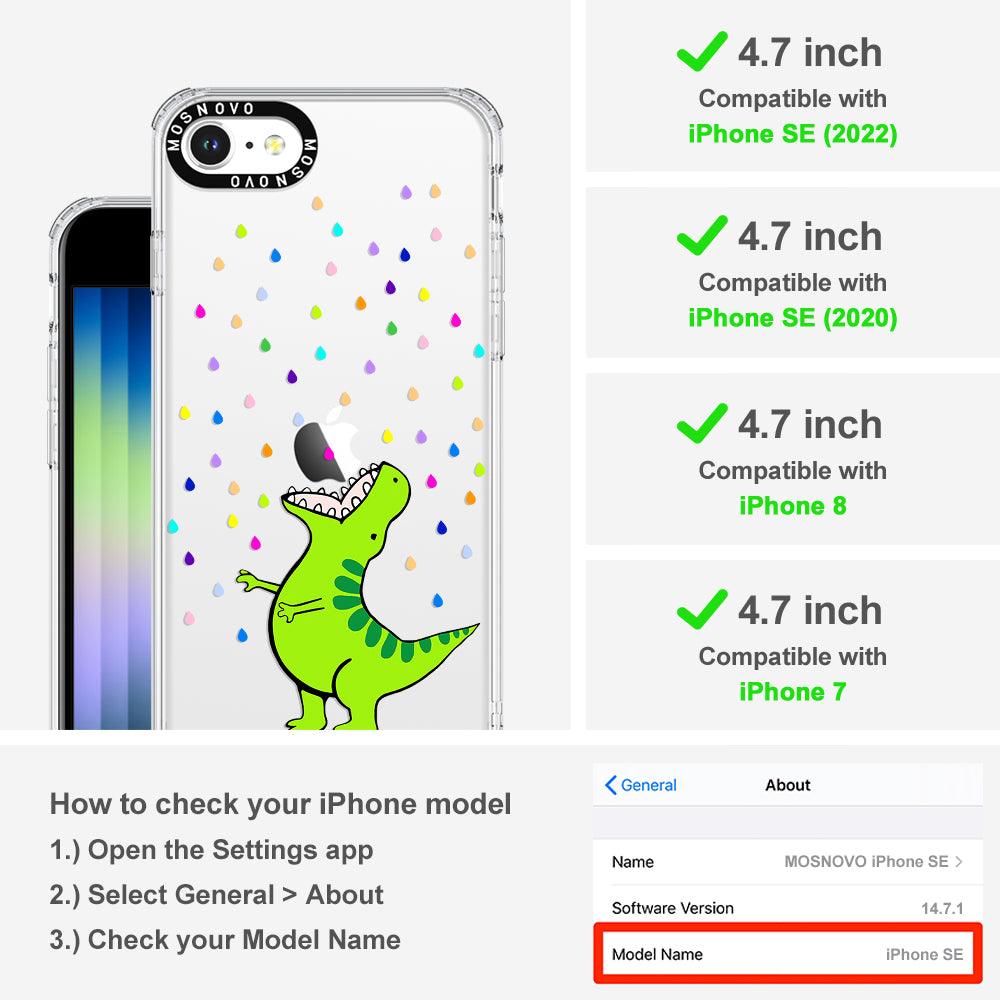 Rainbow Dinosaur Phone Case - iPhone SE 2020 Case - MOSNOVO