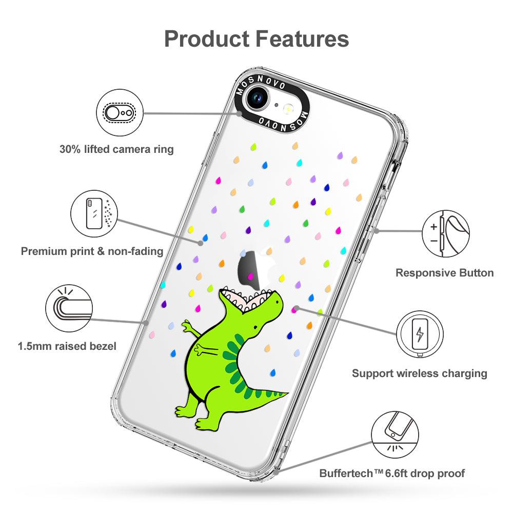 Rainbow Dinosaur Phone Case - iPhone SE 2020 Case - MOSNOVO