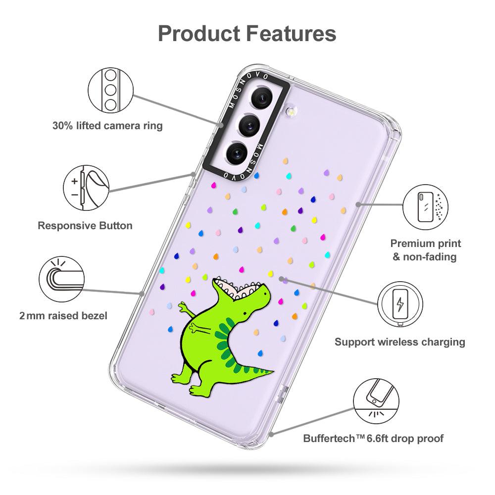 Rainbow Dinosaur Phone Case - Samsung Galaxy S21 FE Case - MOSNOVO