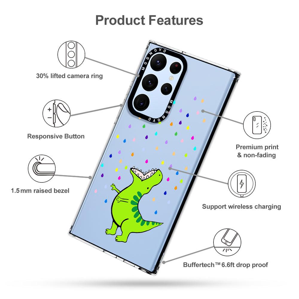 Rainbow Dinosaur Phone Case - Samsung Galaxy S22 Ultra Case - MOSNOVO