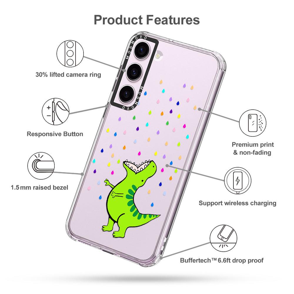 Rainbow Dinosaur Phone Case - Samsung Galaxy S23 Case - MOSNOVO