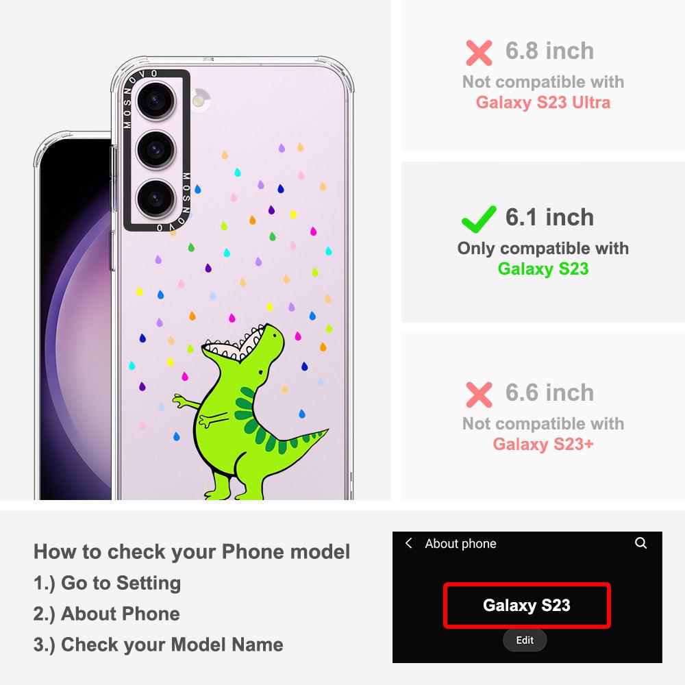 Rainbow Dinosaur Phone Case - Samsung Galaxy S23 Case - MOSNOVO