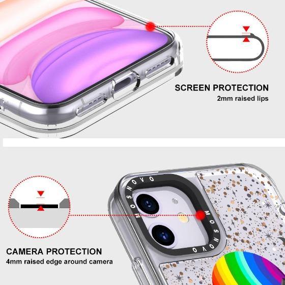 Rainbow Landscape Glitter Phone Case - iPhone 11 Case - MOSNOVO