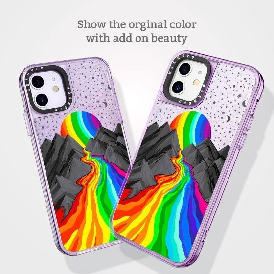 Rainbow Landscape Glitter Phone Case - iPhone 11 Case - MOSNOVO