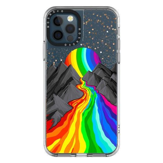 Rainbow Landscape Glitter Phone Case - iPhone 12 Pro Max Case - MOSNOVO