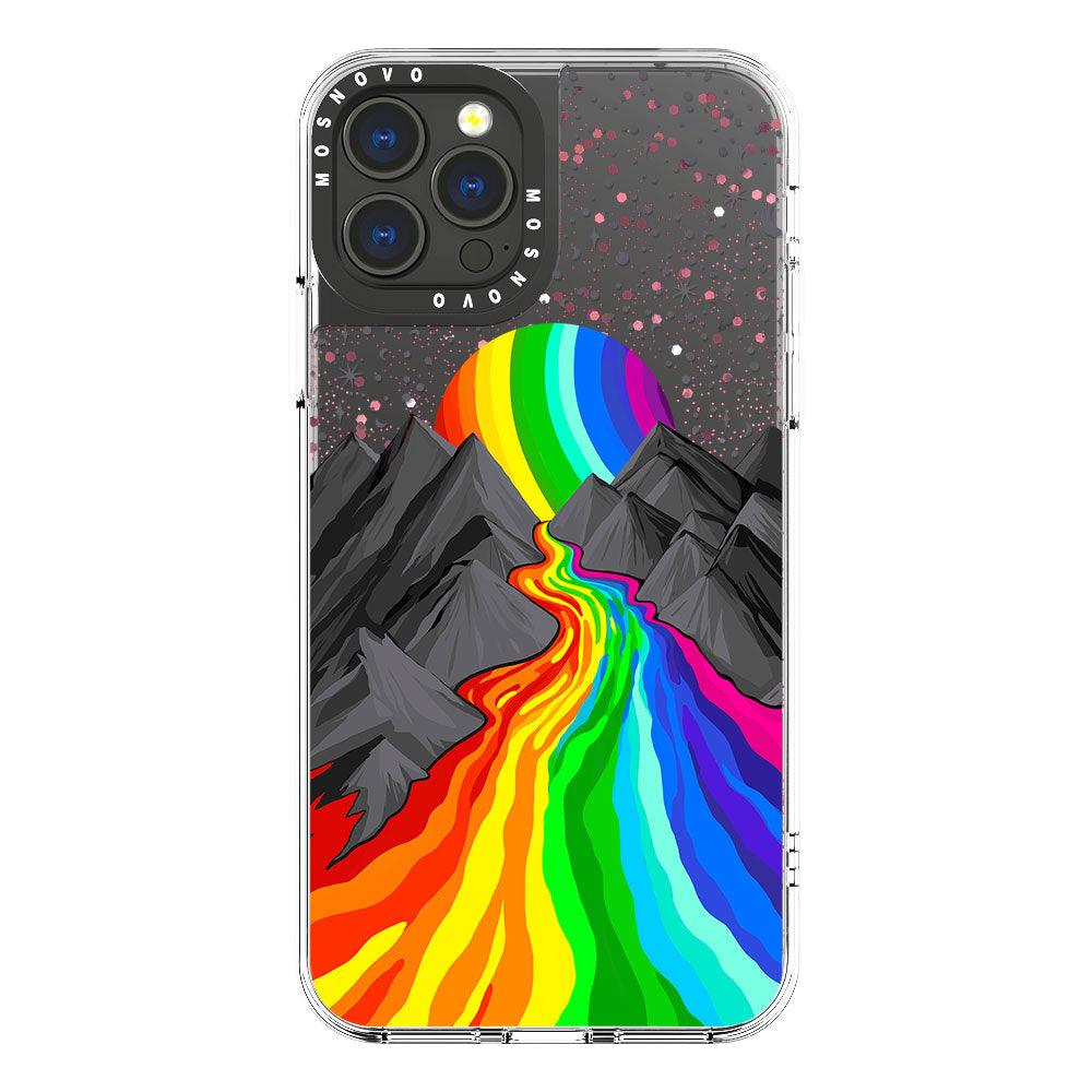 Rainbow Landscape Glitter Phone Case - iPhone 13 Pro Max Case - MOSNOVO