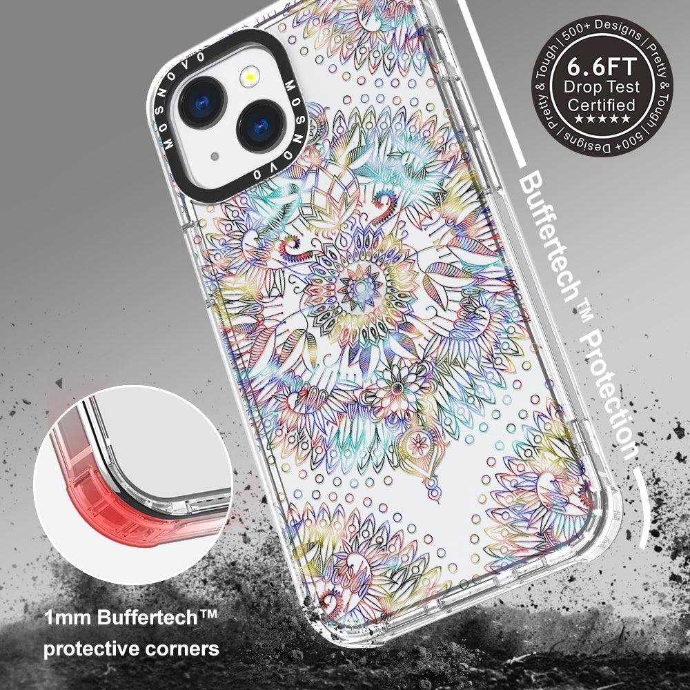 Rainbow Mandala Phone Case - iPhone 13 Mini Case - MOSNOVO