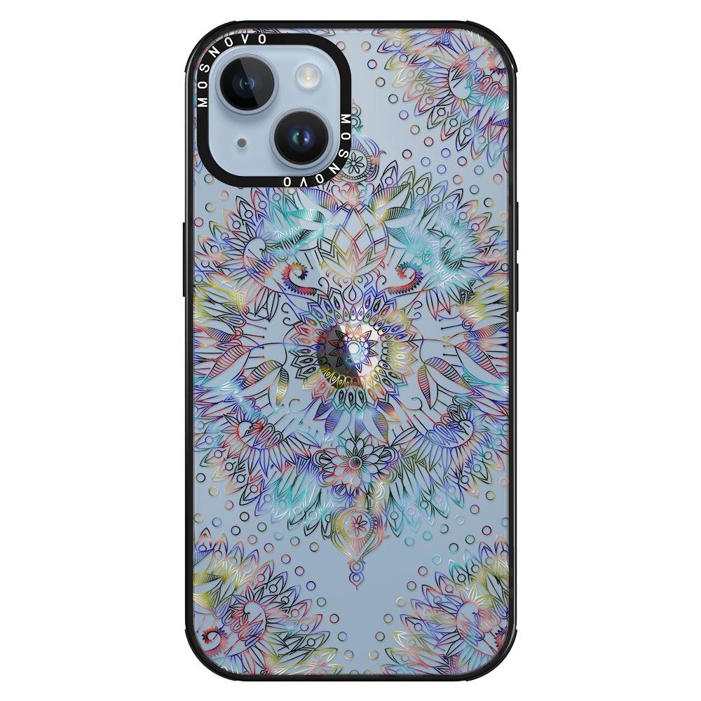 Rainbow Mandala Phone Case - iPhone 14 Plus Case - MOSNOVO