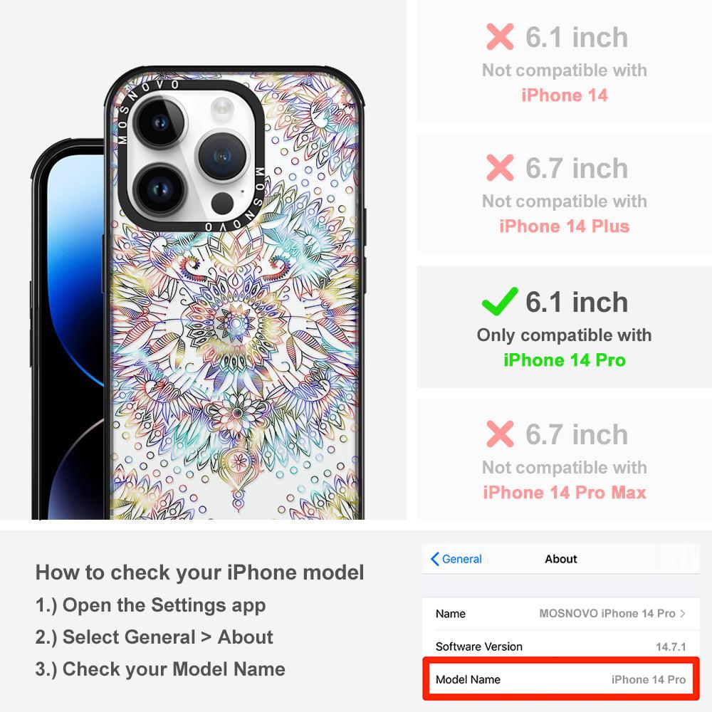Rainbow Mandala Phone Case - iPhone 14 Pro Case - MOSNOVO