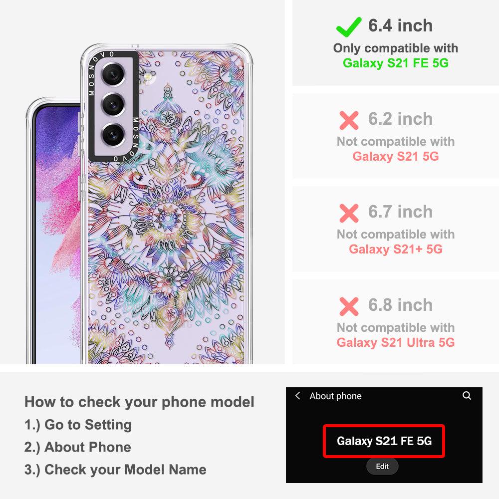 Rainbow Mandala Phone Case - Samsung Galaxy S21 FE Case - MOSNOVO