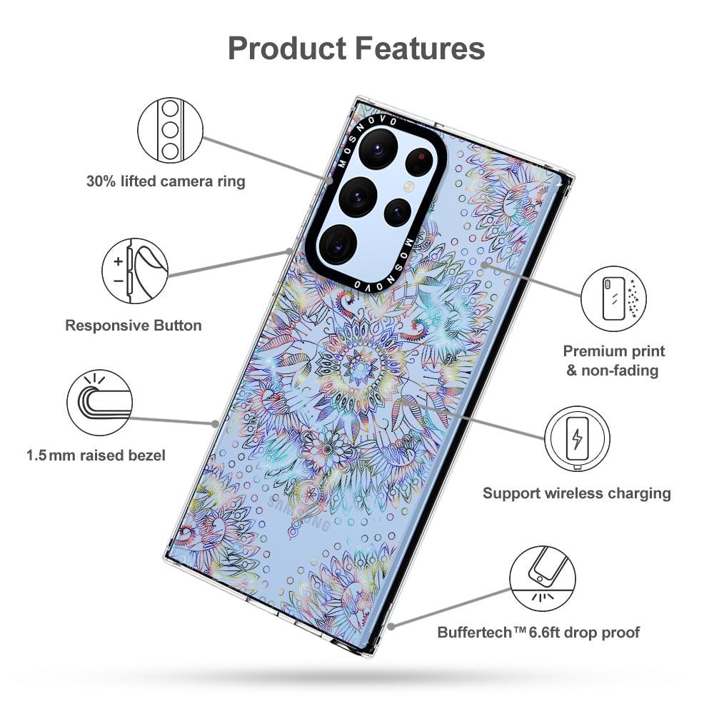 Rainbow Mandala Phone Case - Samsung Galaxy S22 Ultra Case - MOSNOVO