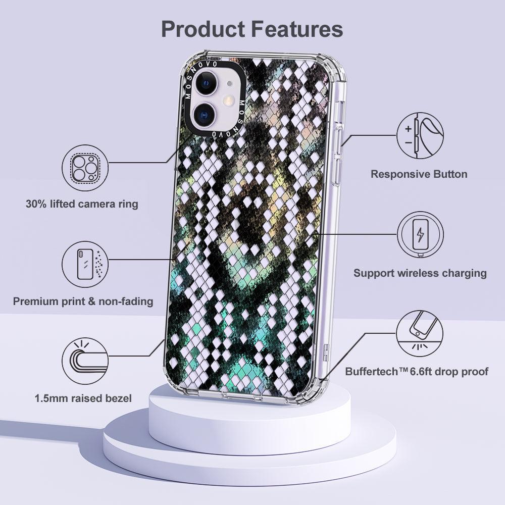 Rainbow Snake Print Phone Case - iPhone 11 Case - MOSNOVO