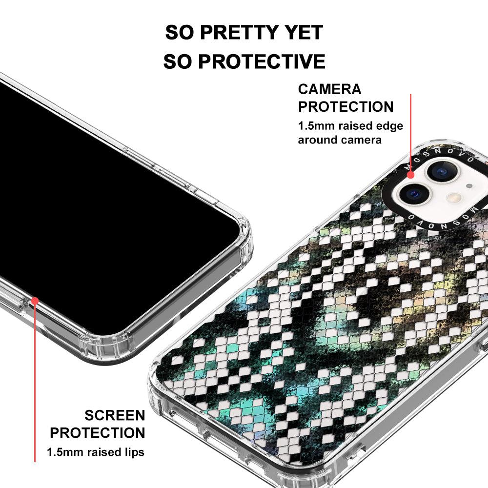 Rainbow Snake Print Phone Case - iPhone 12 Case - MOSNOVO