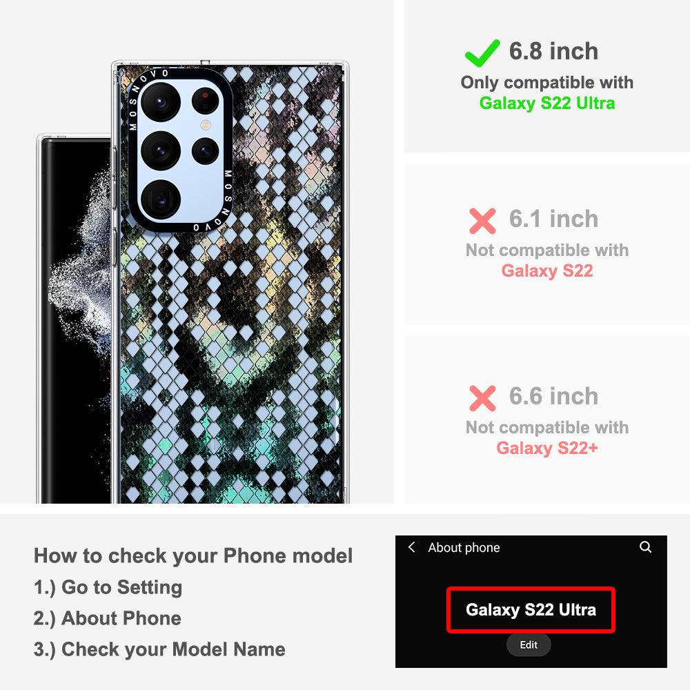 Rainbow Snake Print Phone Case - Samsung Galaxy S22 Ultra Case - MOSNOVO