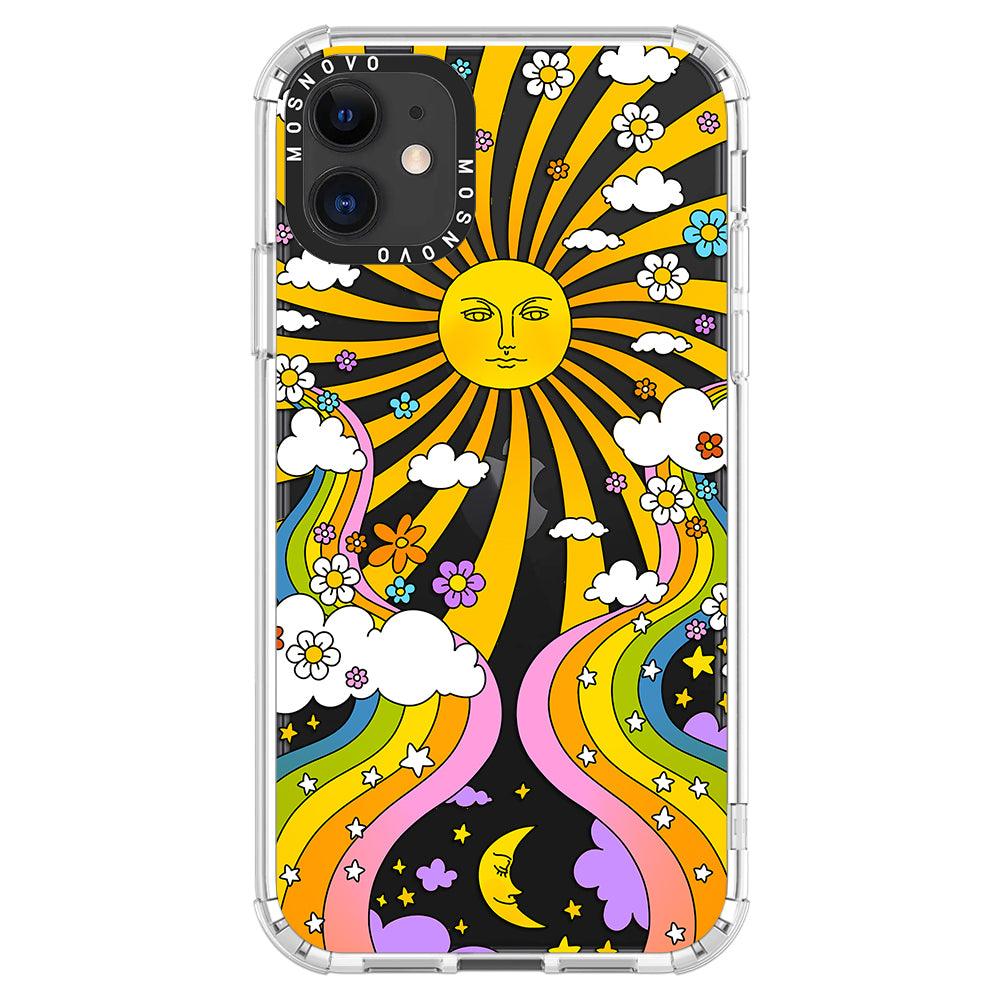 Rainbow Sun and Moon Phone Case - iPhone 11 Case - MOSNOVO