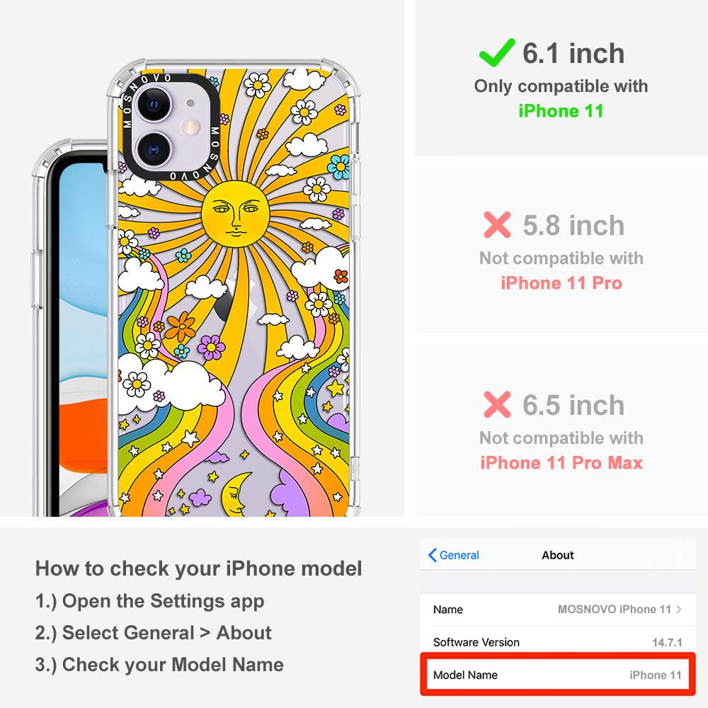 Rainbow Sun and Moon Phone Case - iPhone 11 Case - MOSNOVO