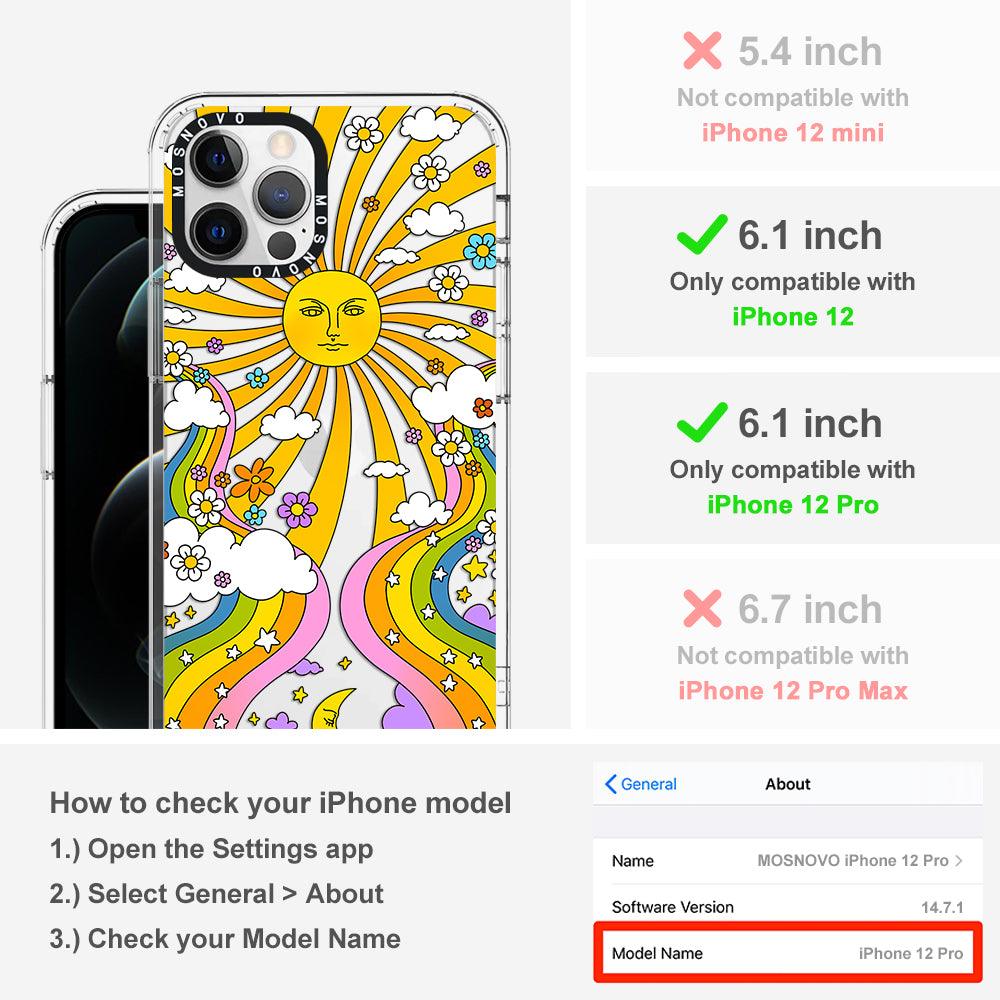 Rainbow Sun and Moon Phone Case - iPhone 12 Pro Case - MOSNOVO