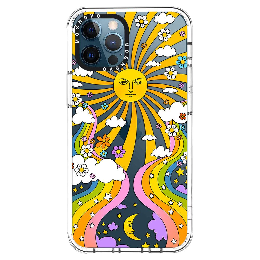 Rainbow Sun and Moon Phone Case - iPhone 12 Pro Max Case - MOSNOVO