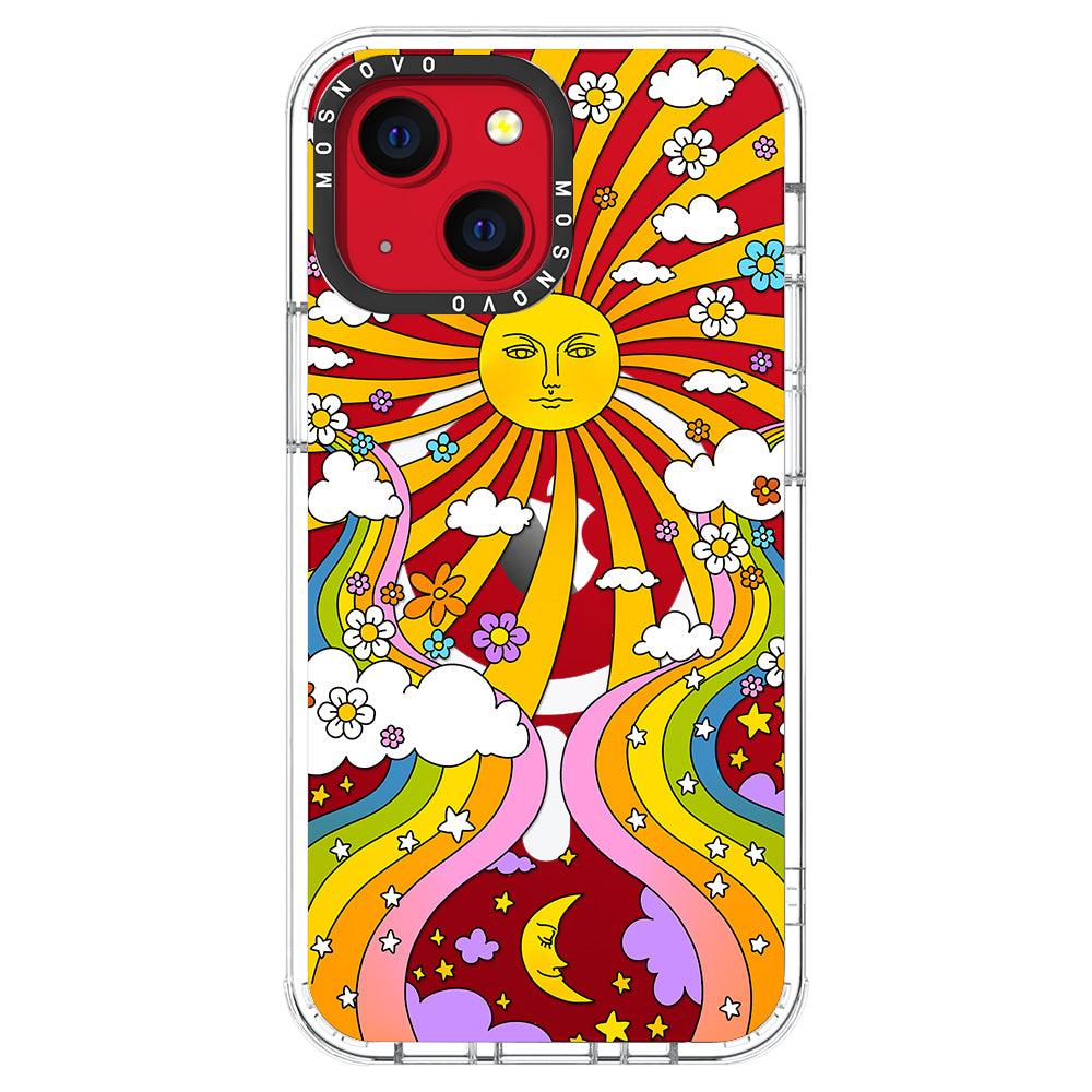 Rainbow Sun and Moon Phone Case - iPhone 13 Case - MOSNOVO