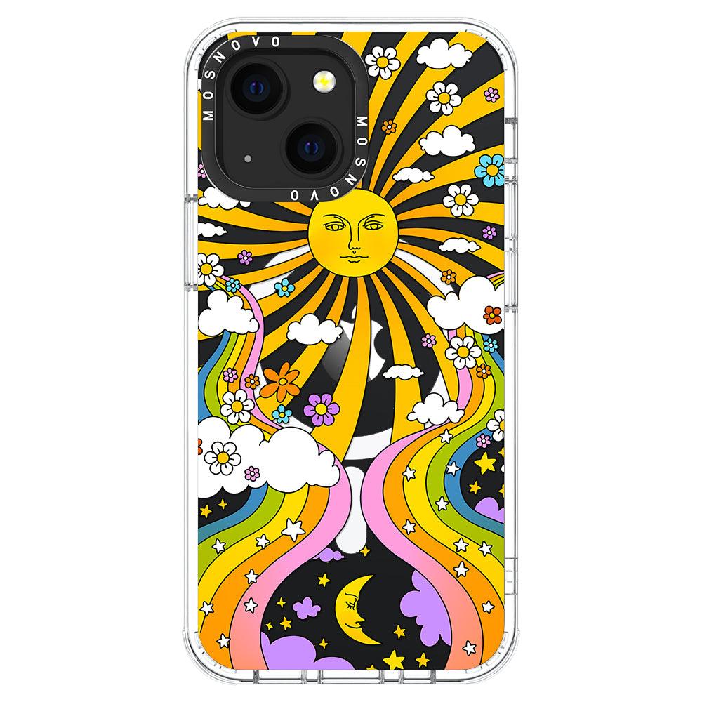 Rainbow Sun and Moon Phone Case - iPhone 13 Case - MOSNOVO