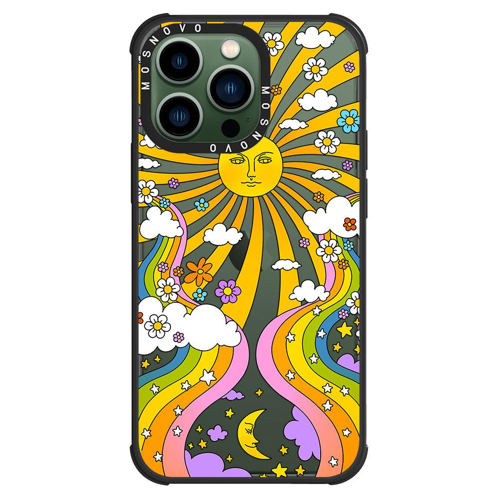 Rainbow Sun and Moon Phone Case - iPhone 13 Pro Case - MOSNOVO