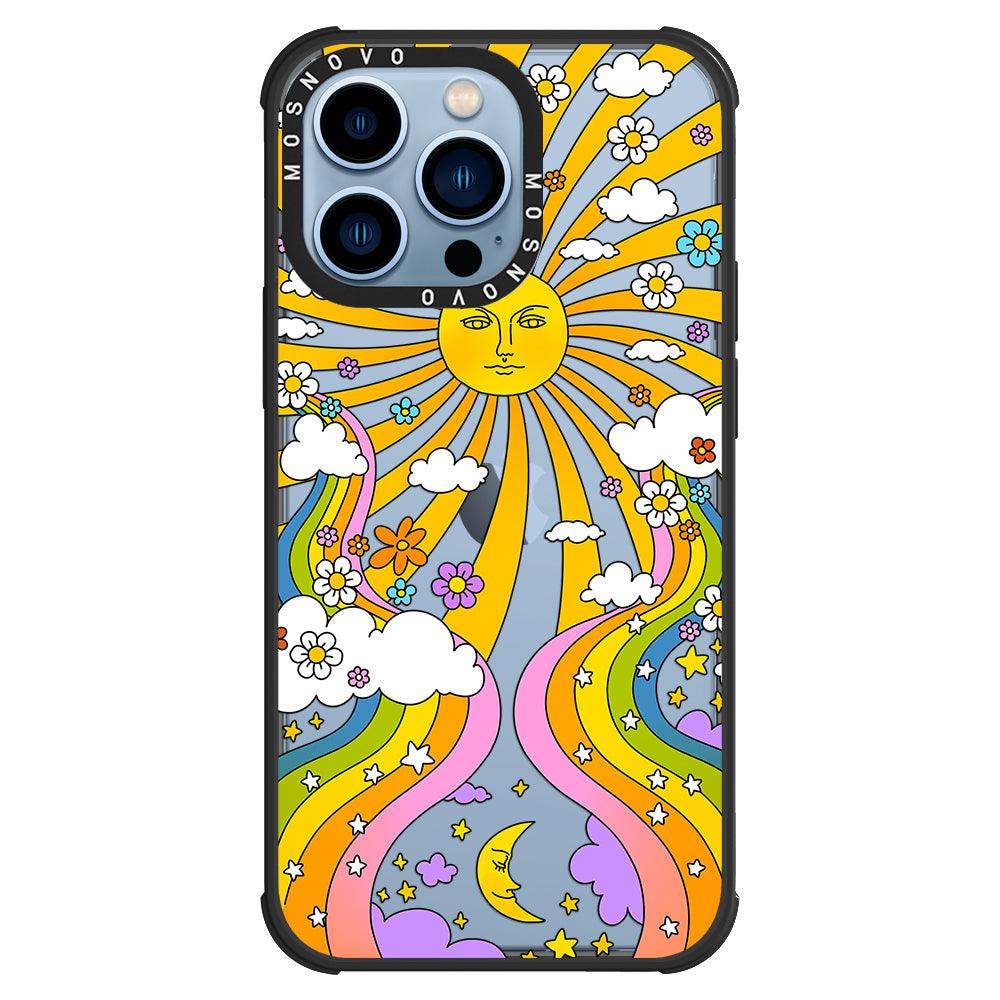 Rainbow Sun and Moon Phone Case - iPhone 13 Pro Case - MOSNOVO