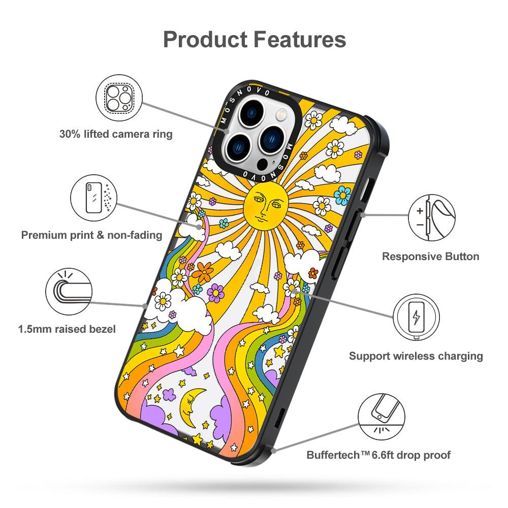 Rainbow Sun and Moon Phone Case - iPhone 13 Pro Max Case - MOSNOVO