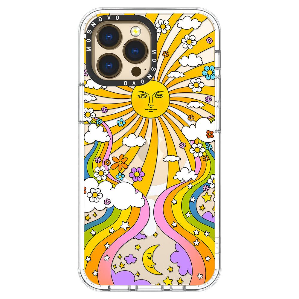 Rainbow Sun and Moon Phone Case - iPhone 13 Pro Max Case - MOSNOVO