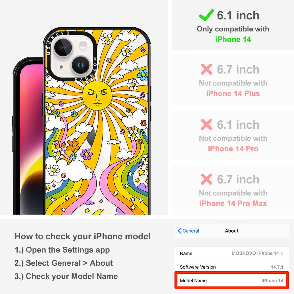 Rainbow Sun and Moon Phone Case - iPhone 14 Case - MOSNOVO