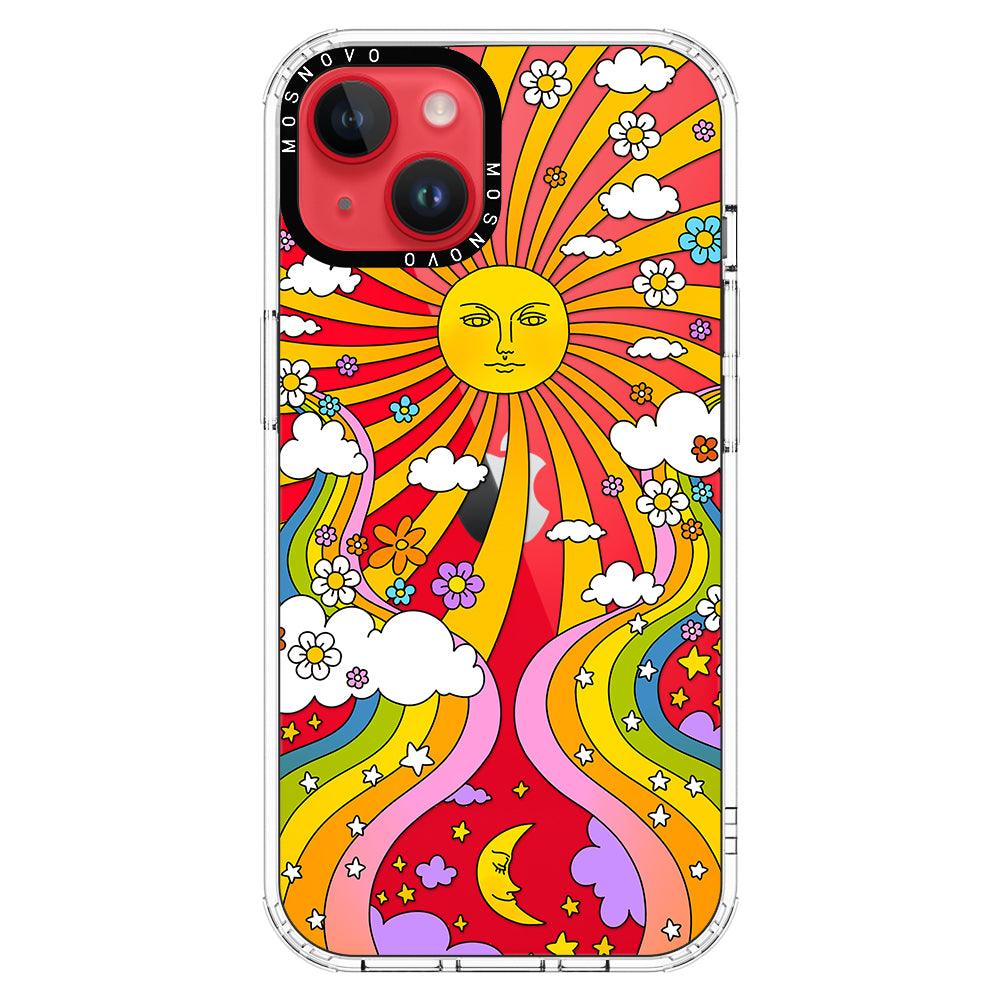 Rainbow Sun and Moon Phone Case - iPhone 14 Case - MOSNOVO