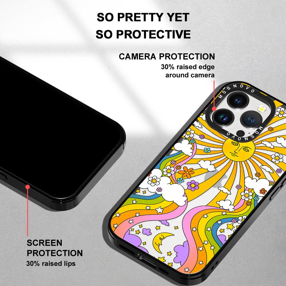 Rainbow Sun and Moon Phone Case - iPhone 14 Pro Max Case - MOSNOVO